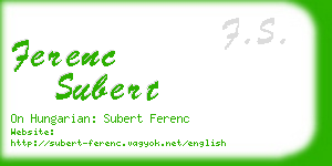 ferenc subert business card